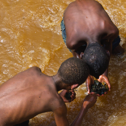 Boys in Ethiopian river Boys in Ethiopian river